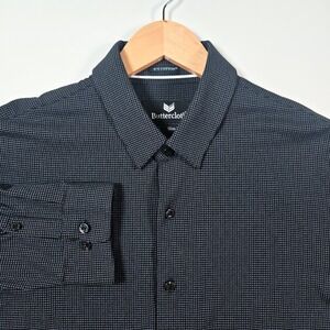 Butter Cloth Buttercloth Icy Cotton Men's XL Black Slim Fit Button Up Shirt